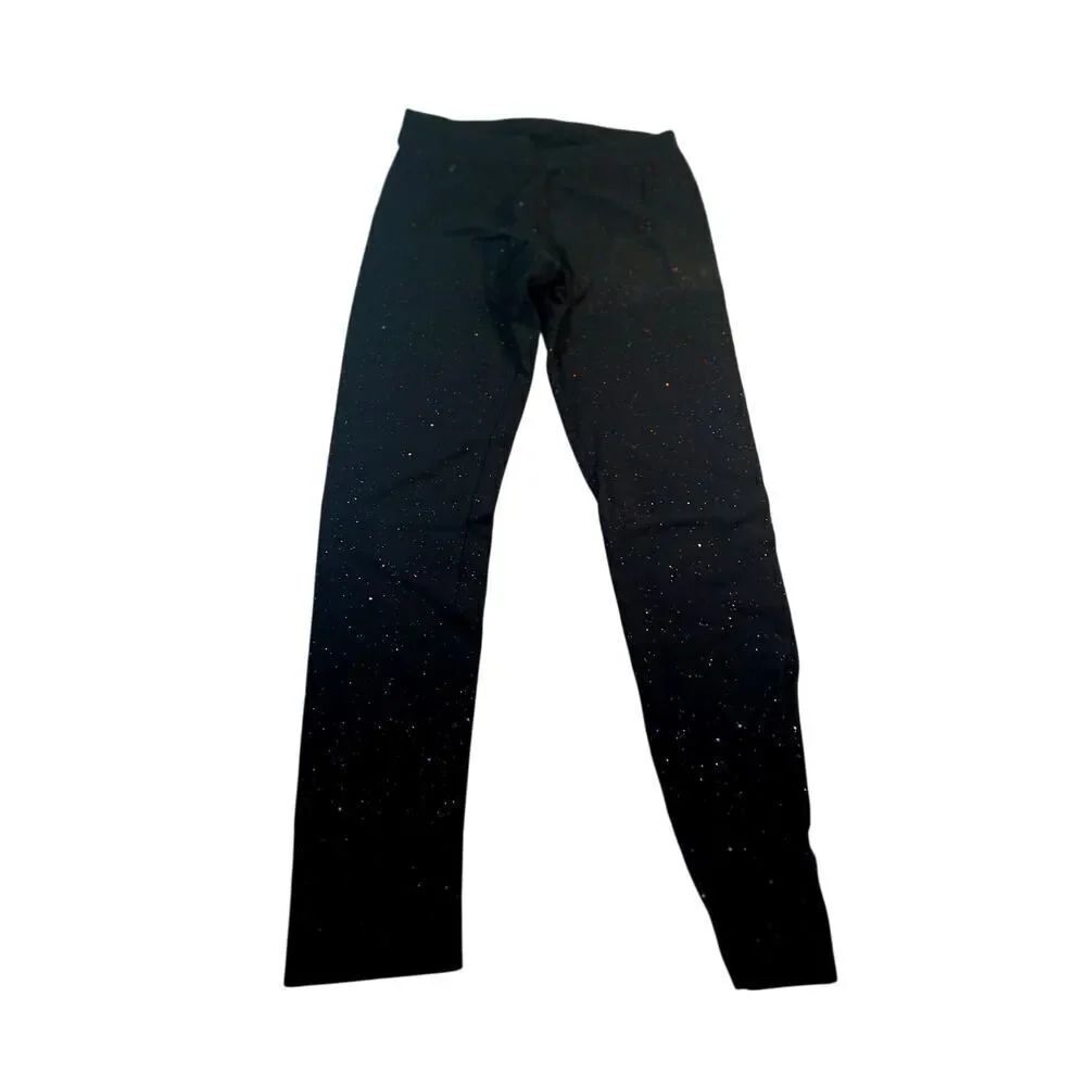 Cat & Jack Girls Black Glittered Leggings - Size 10-12